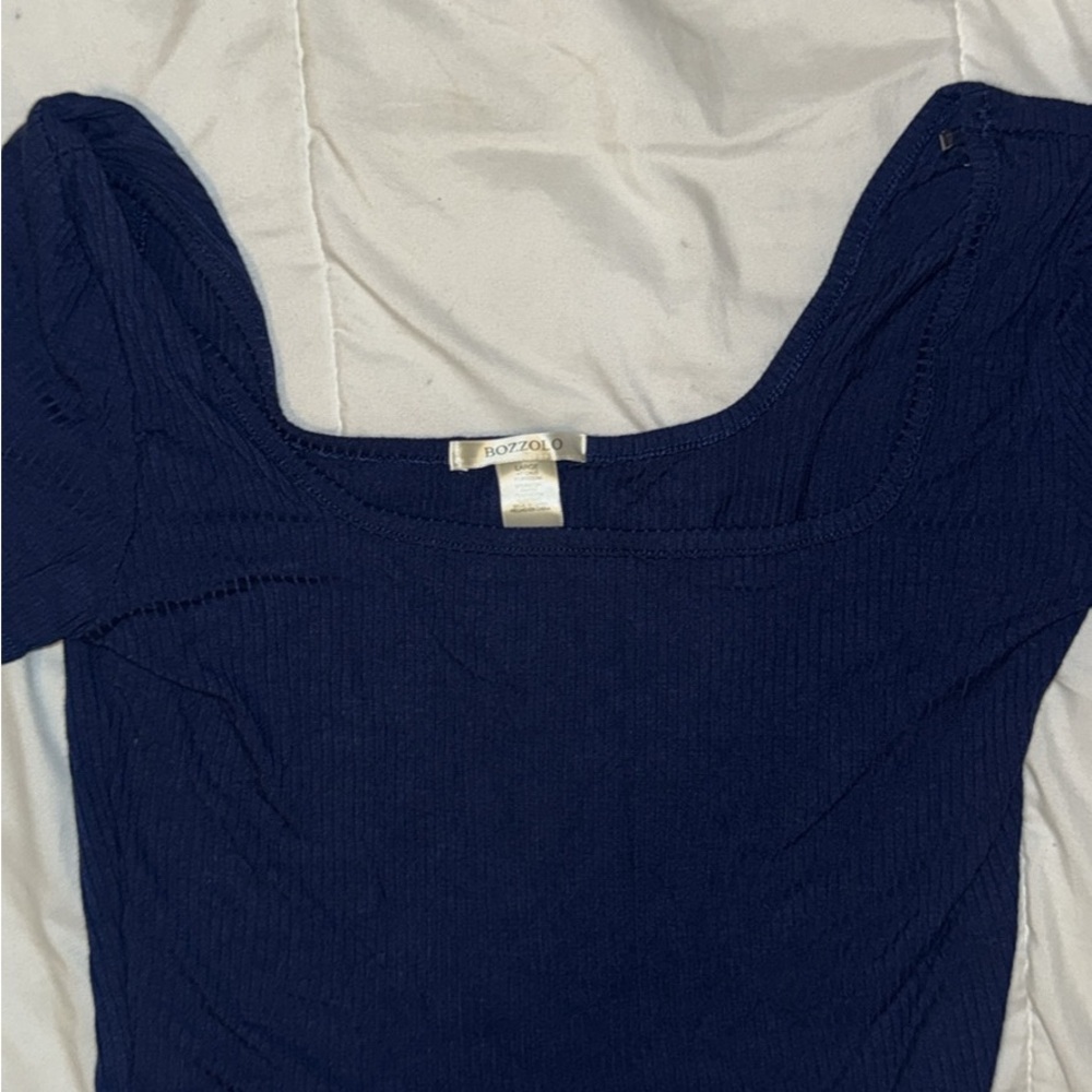 Bozzolo Navy Blue Crop Top